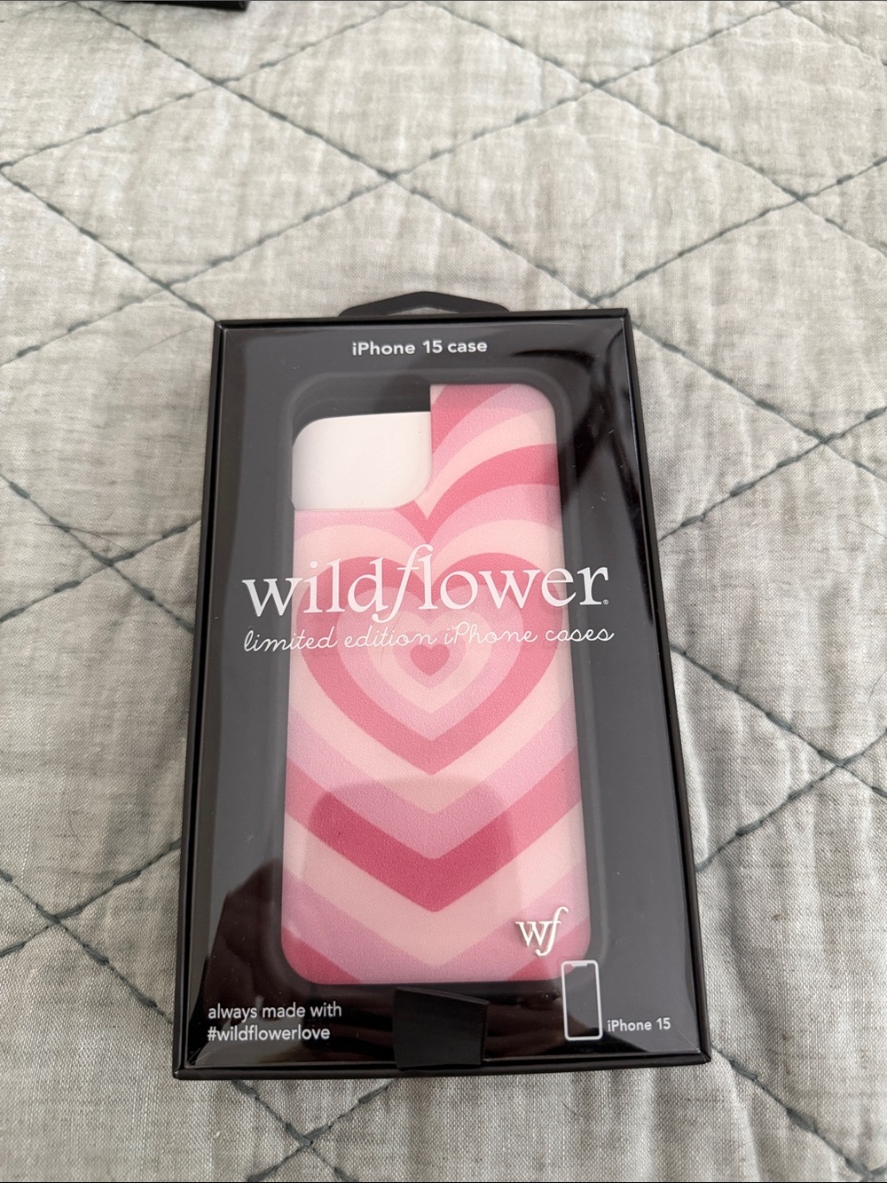 Wildflowers Pink Latte Heart iPhone 15 Case